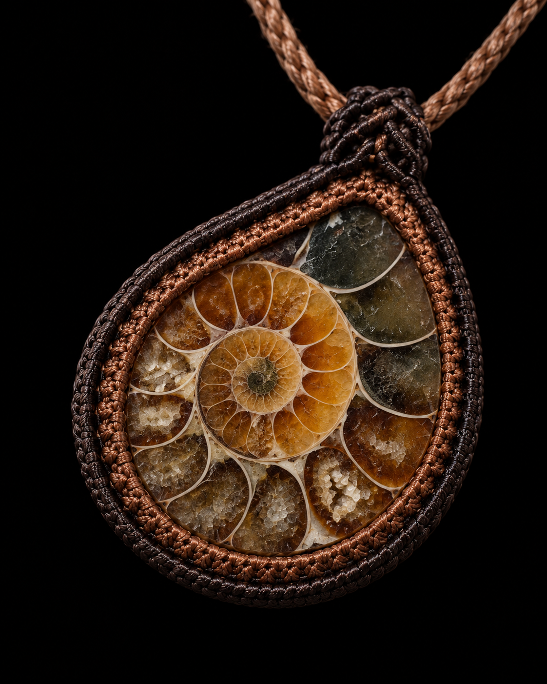 Ancient Spiral Ammonite Pendant Collection