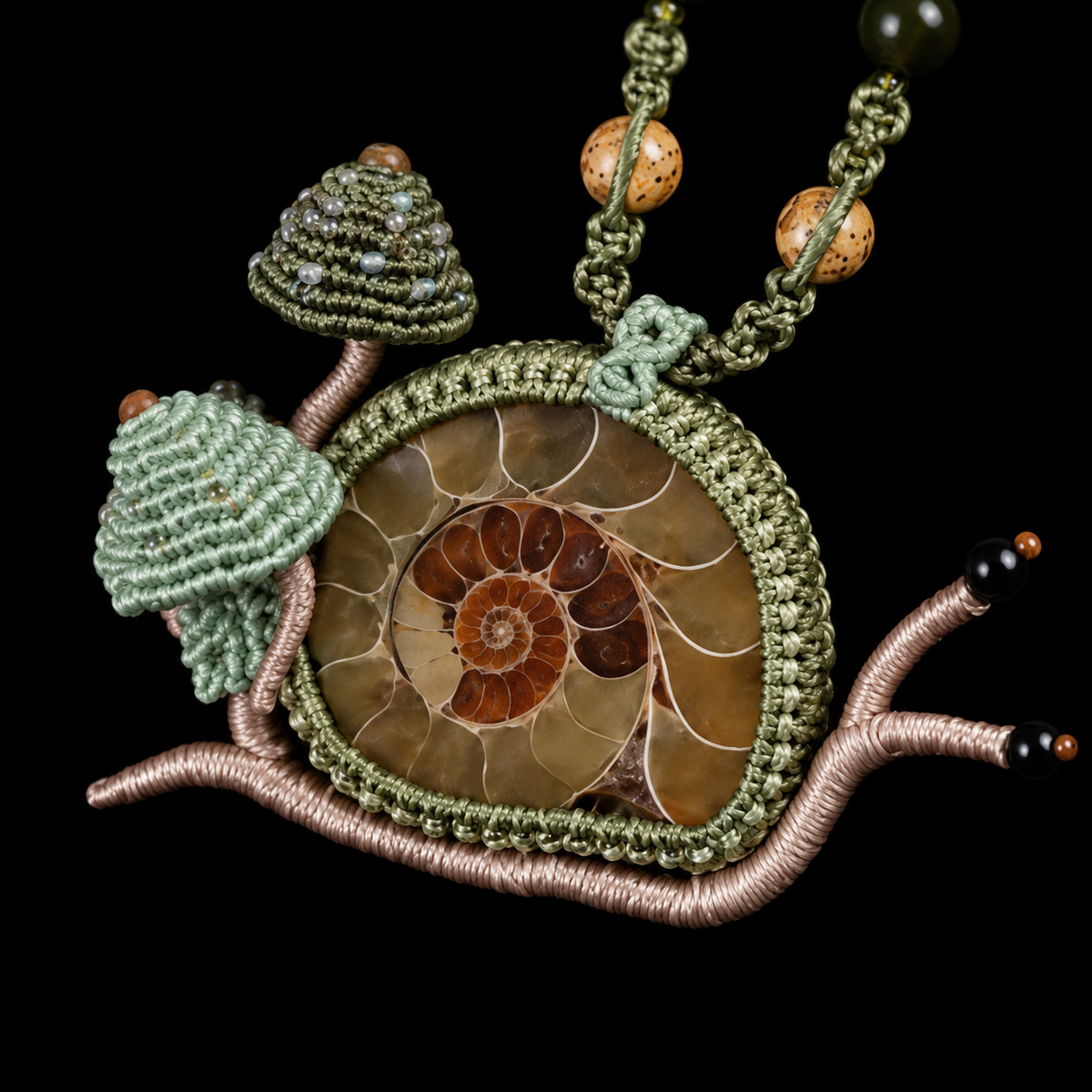 Little Garden Snail Ammonite Pendant