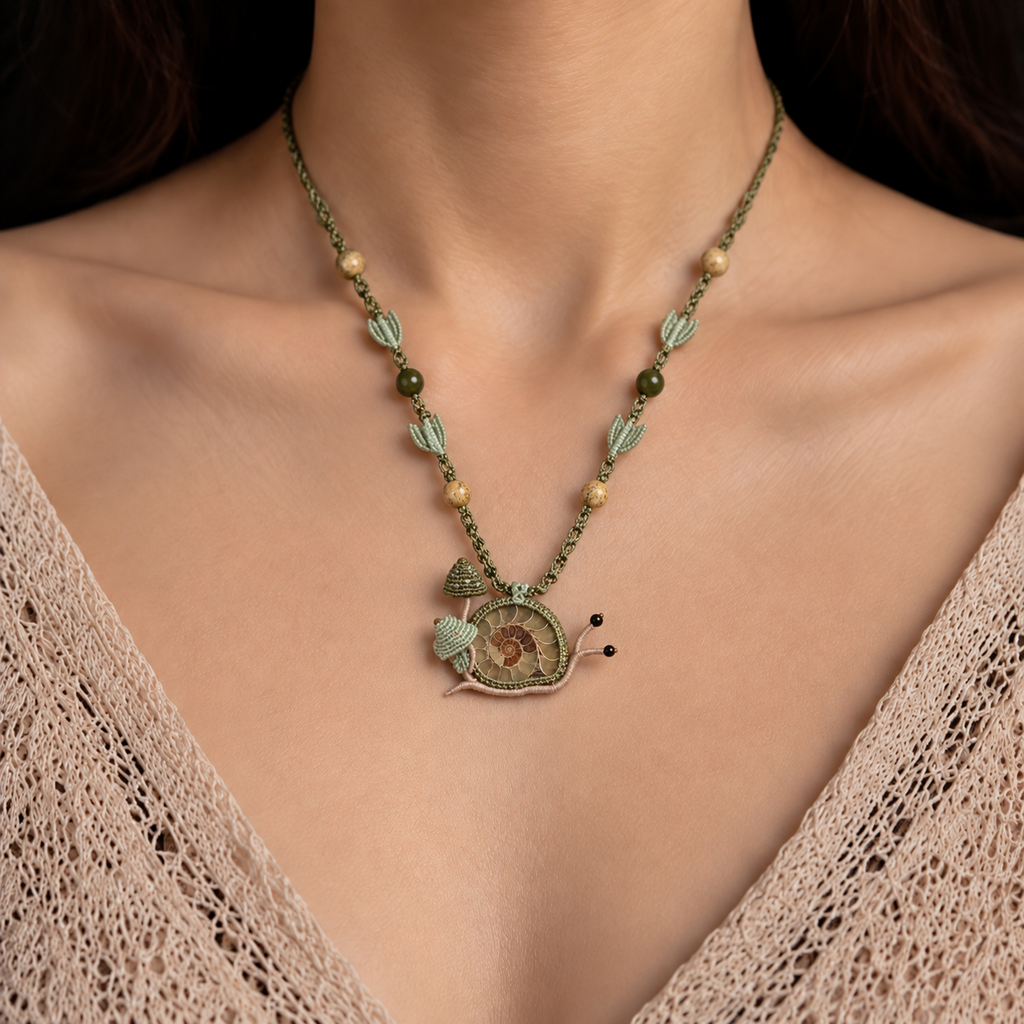 Little Garden Snail Ammonite Pendant