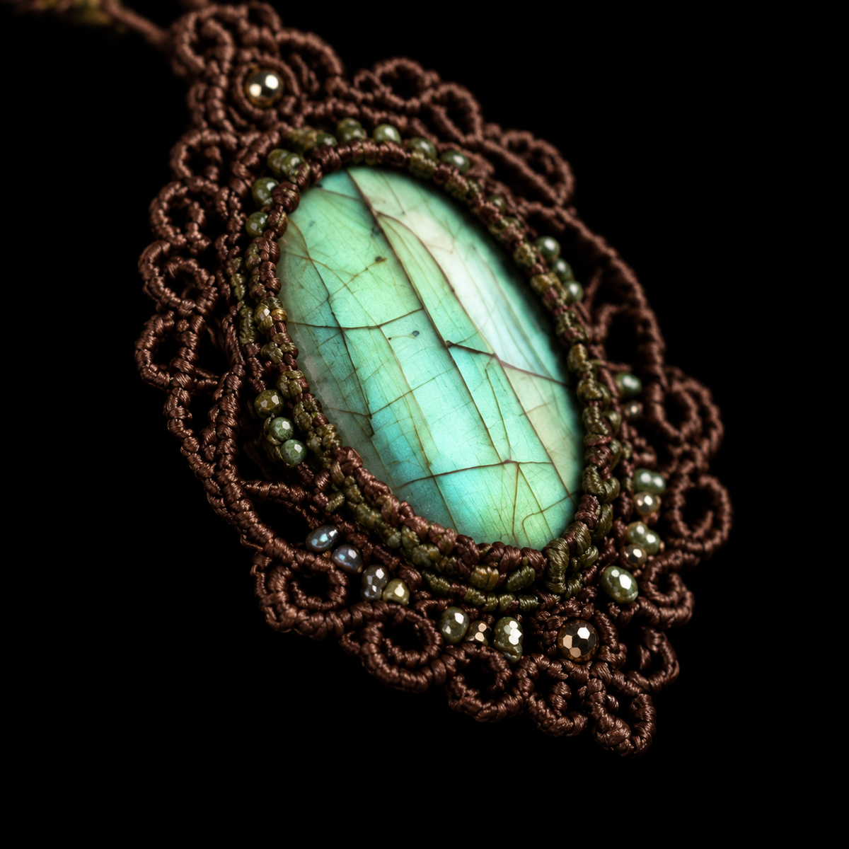 Labradorite Meadow Woven Necklace