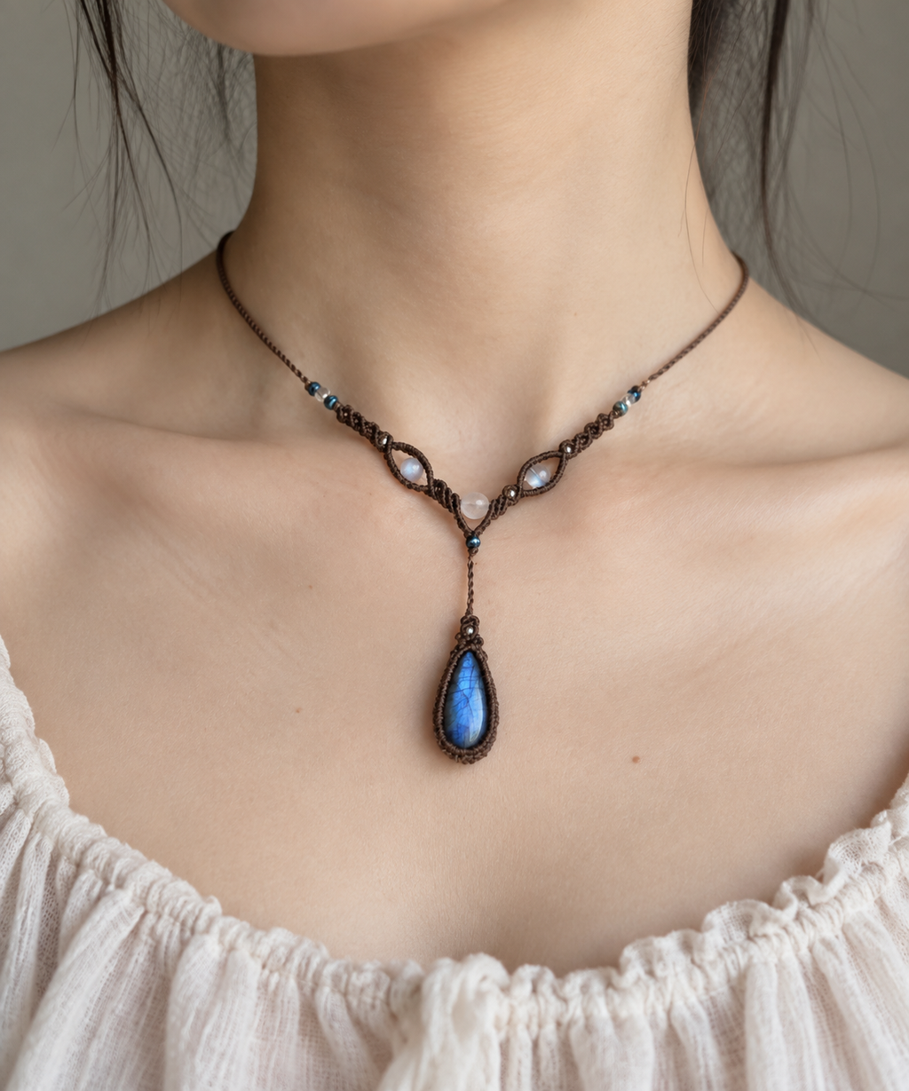 Blue Moon Labradorite Drop Necklace