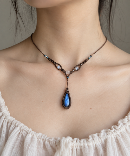 Blue Moon Labradorite Drop Necklace