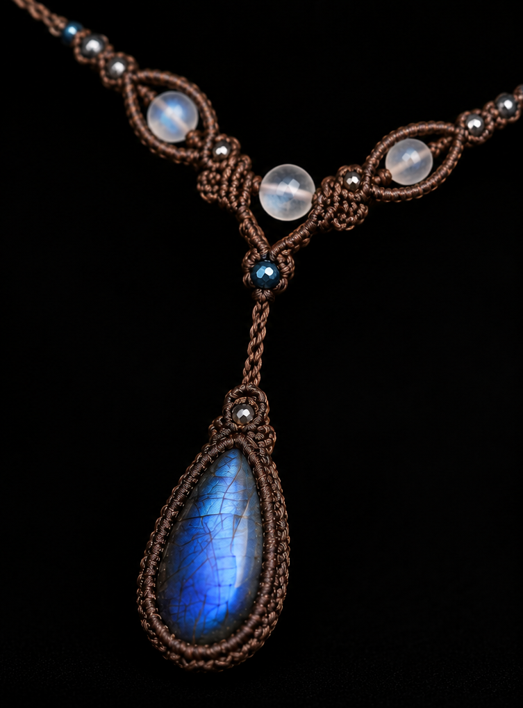 Blue Moon Labradorite Drop Necklace