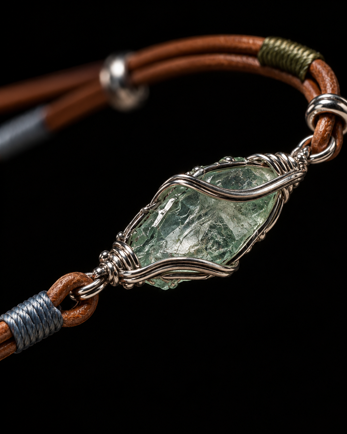 Custom Aquamarine or Peridot Wrap Bracelet