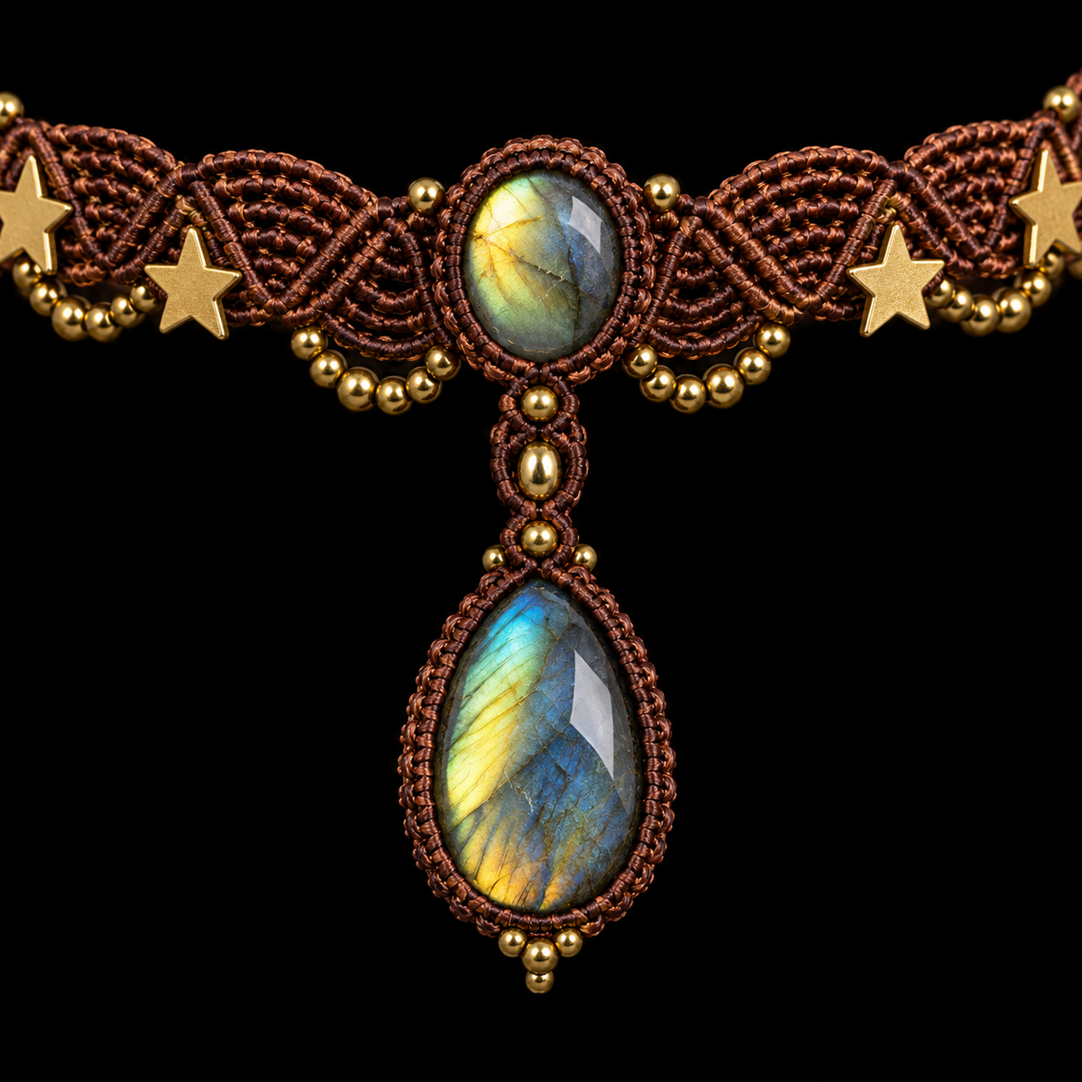 Solaris Labradorite Woven Collar Necklace
