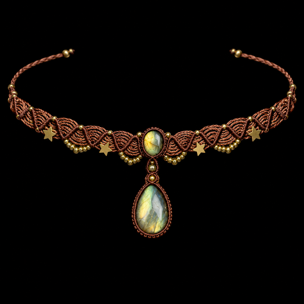 Solaris Labradorite Woven Collar Necklace