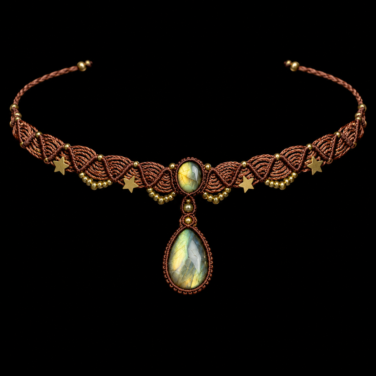 Solaris Labradorite Woven Collar Necklace